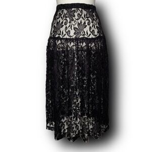 Vintage Mirrors Sheer Black Lace Skirt - NWT